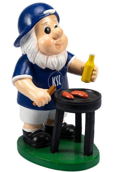 Karlsruher SC Gartenzwerg Grill Fußball Blau/Weiß