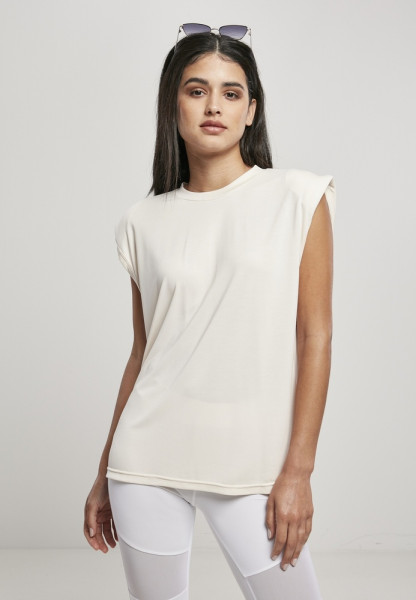 Urban Classics Damen Tank Top Ladies Modal Padded Shoulder Tank Whitesand