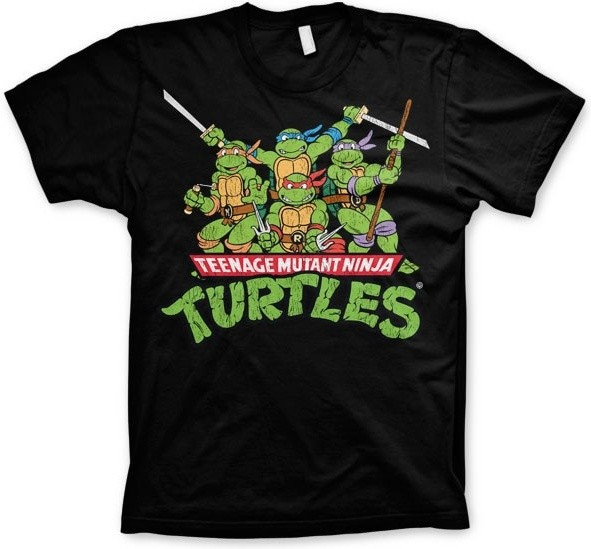 Teenage Mutant Ninja Turtles Turtles Distressed Group T-shirt Black