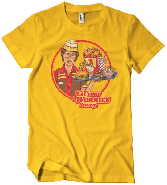 Steven Rhodes Eat Your Worries Away T-Shirt Gold
