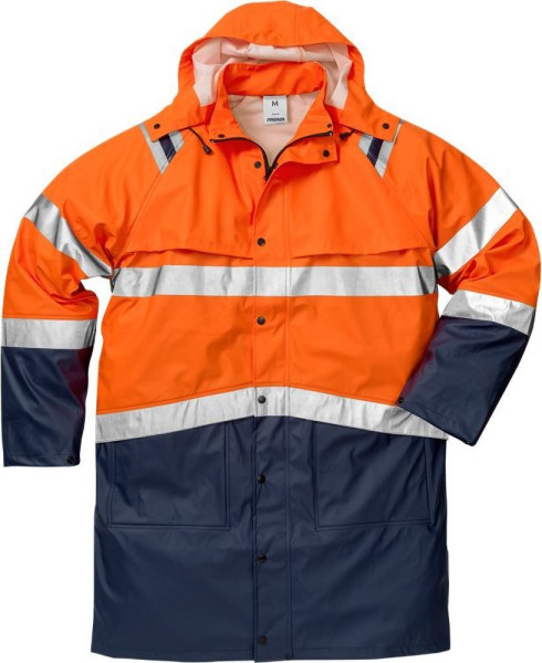 Fristads Warnschutz-Jacke High Vis Regenmantel Kl. 3 4634 RS Warnschutz-Orange/Marine