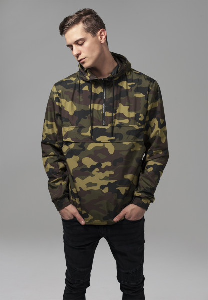 Urban Classics Jacke Windbreaker Camo Pull Over Windbreaker Wood Camouflage