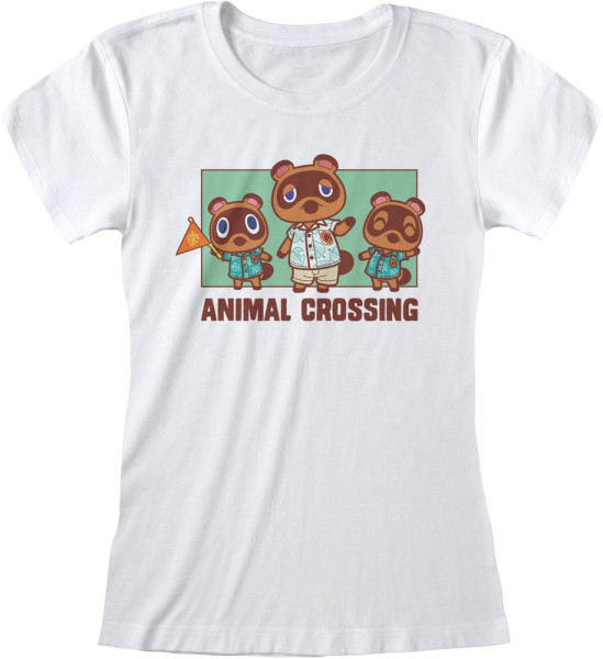 Nintendo Animal Crossing - Nook Family (Fitted) Damen Shirt White