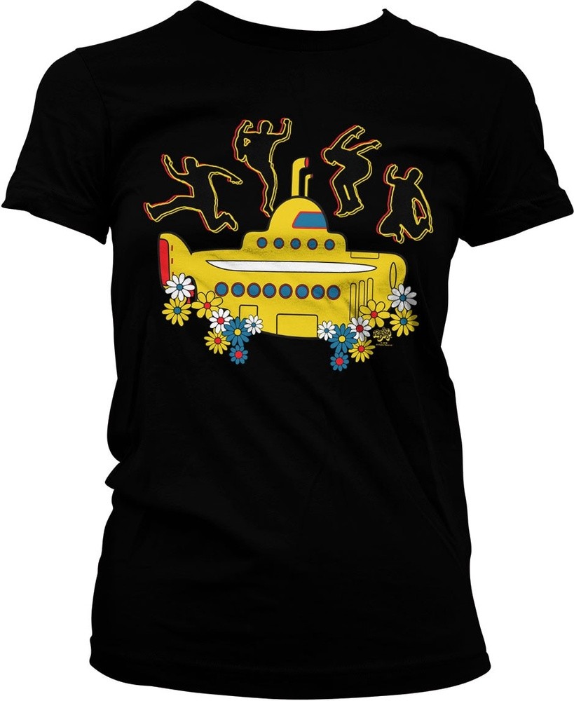 The Beatles Yellow Submarine Girly Tee Damen T Shirt Black Female Shirts TV series Movies Fan Merchandise kustom kult