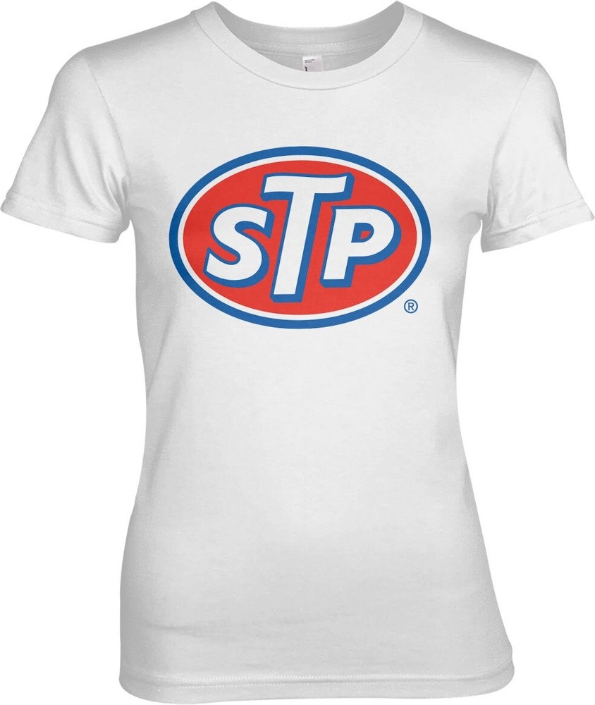 STP Classic Logo Girly Tee Damen T Shirt White Female Shirts Car Moto Tuning Fan Merchandise kustom kult