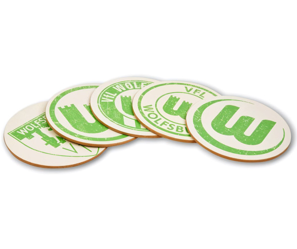 VfL Wolfsburg Korkuntersetzer 10er Set Fussball Grün