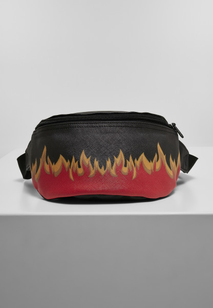 Mister Tee Tasche Flame Print Leather Imitation Hip Bag Black/Red