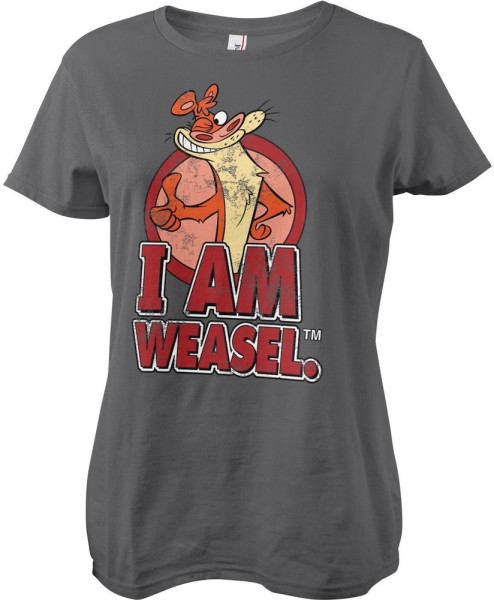I Am Weasel Girly Tee Damen T-Shirt Darkgrey