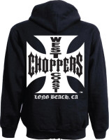 WCC West Coast Choppers Hoodie Iron Cross Light Cotton Schwarz