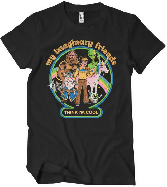 Steven Rhodes My Imaginary Friends Think I'M Cool T-Shirt Black