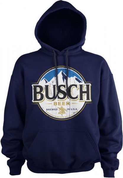 Busch Beer Vintage Label Hoodie Navy