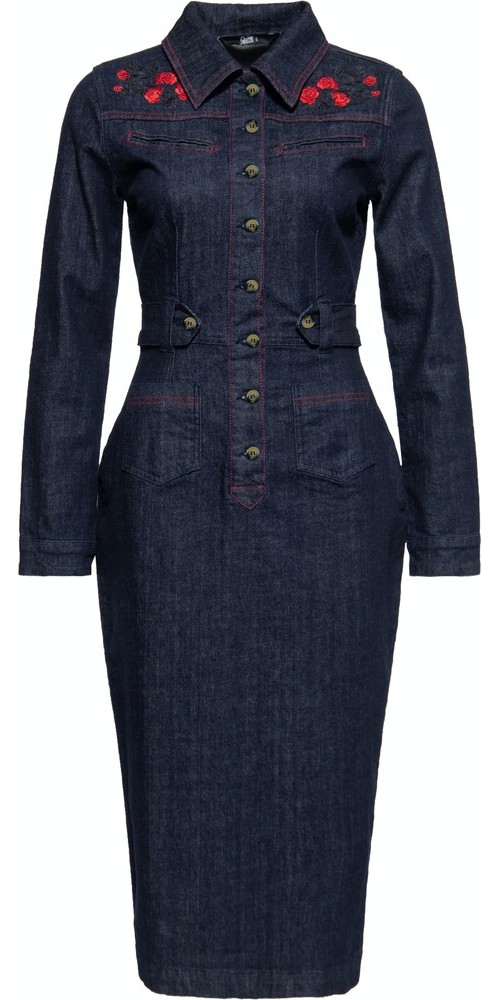 Queen Kerosin Western Pencil Kleid QKI26011 Denim - Herren / Unisex