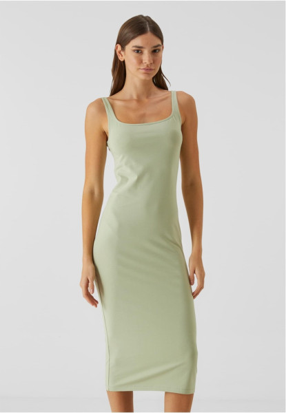 Urban Classics Damen Kleid, knielang Ladies Basic Long Cotton Jersey Dress TB7180