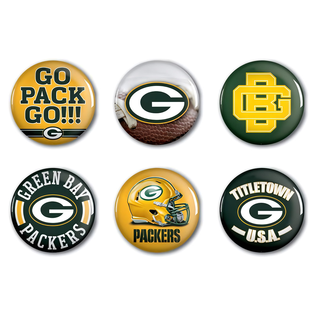 Green Bay Packers Button 6er Pack American Football Multicolor 