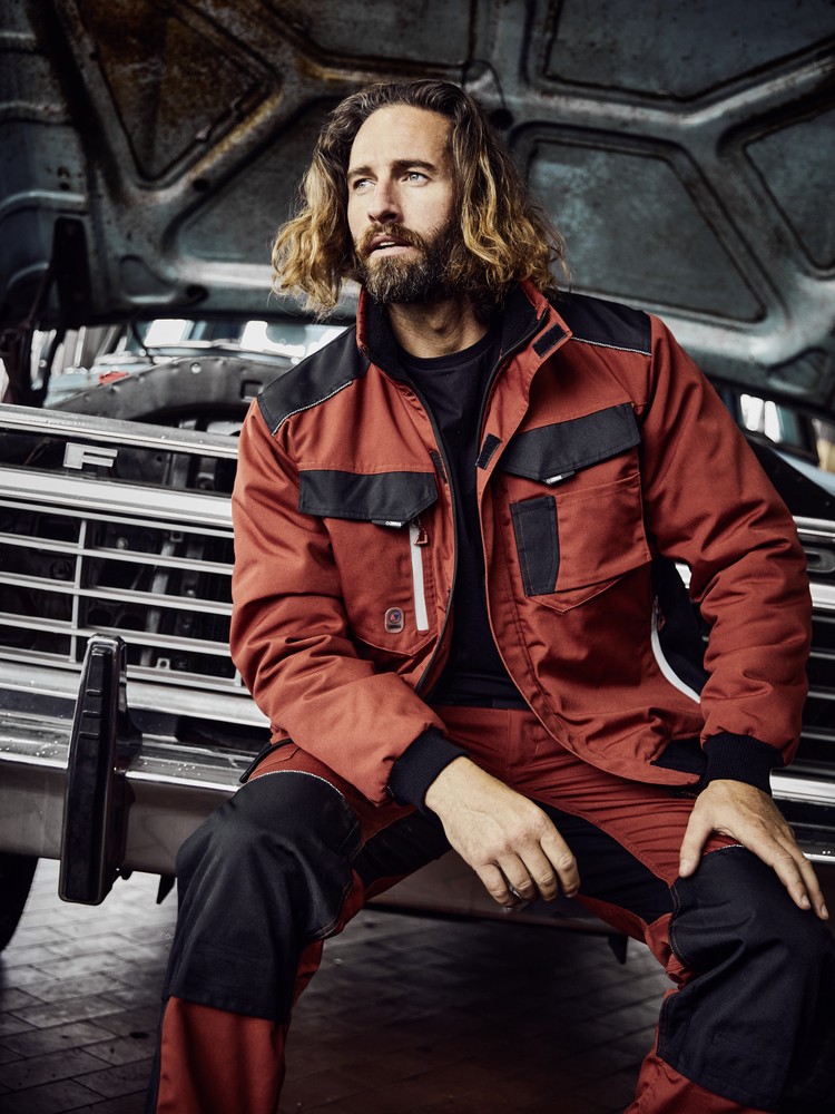 Terrax Workwear Pilotenjacke Rotbraun/Schwarz Jackets Coats