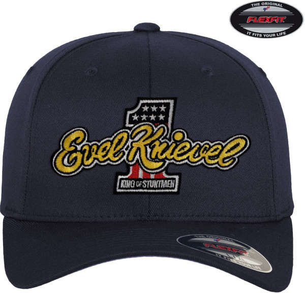 Evel Knievel King Of Stuntmen Flexfit Cap Navy