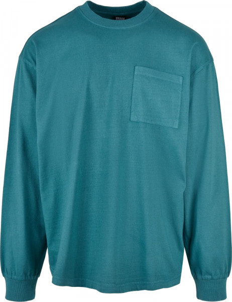 Urban Classics Pigment Dyed Pocket Longsleeve Teal