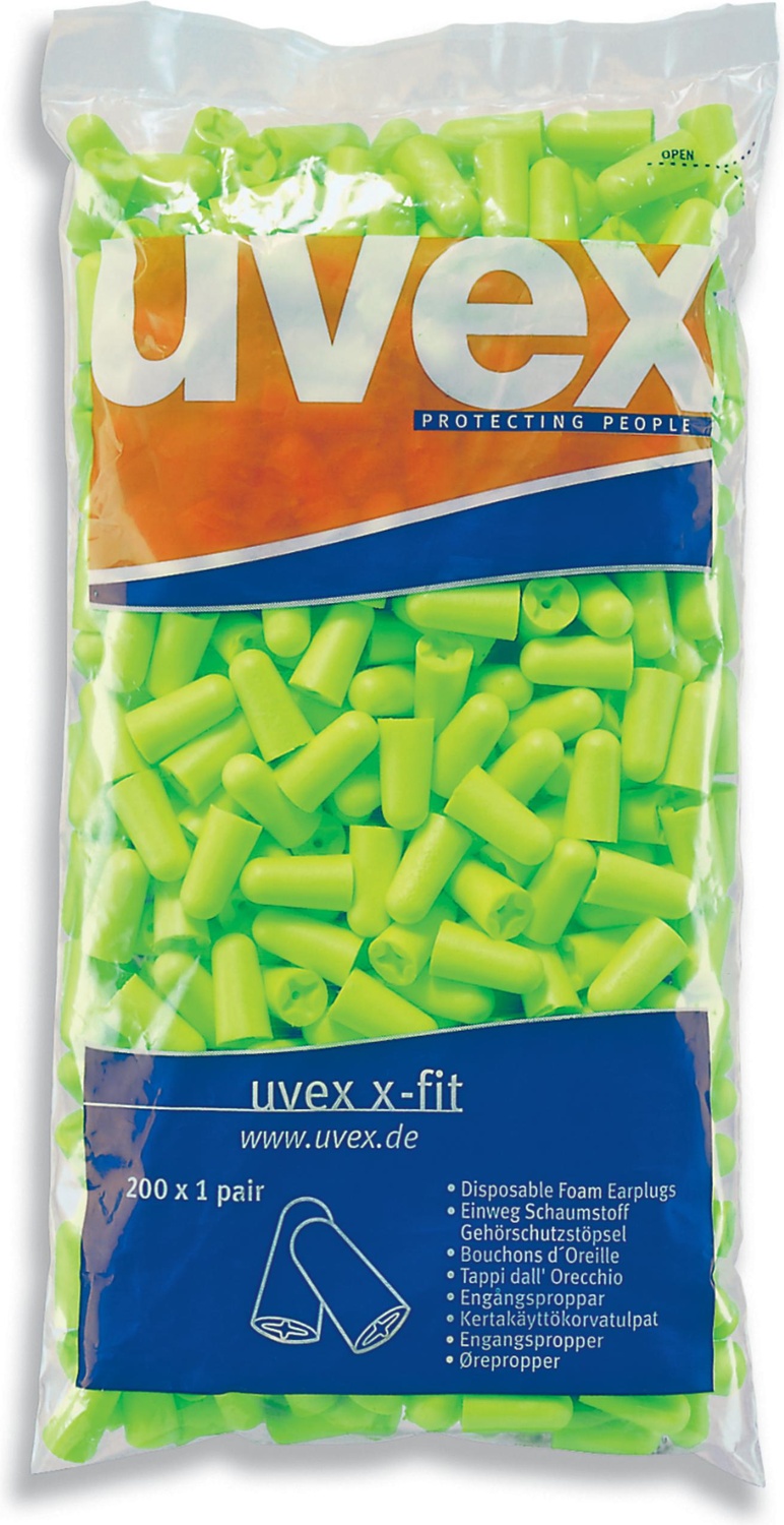 Uvex Gehörschutzstöpsel X-Fit 2112003 Grün Snr 37 Db (21120)-M (200 Stück) - Herren / Unisex