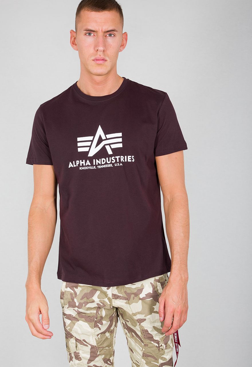 Alpha Industries Basic T-Shirt Deep Maroon | T-Shirts / Tops | Men |  Lifestyle | T-Shirts