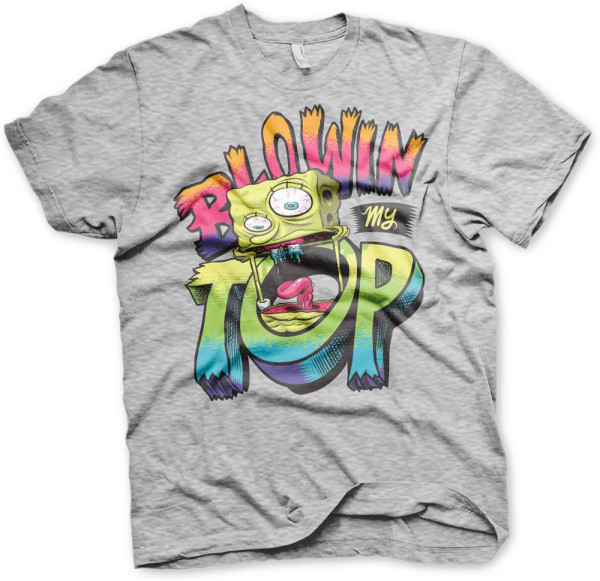 Spongebob Blowin My Top T-Shirt Heather-Grey