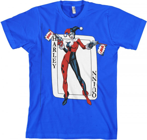 Harley Quinn Card Games T-Shirt Blue