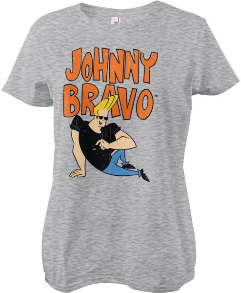 Johnny Bravo Girly Tee Damen T-Shirt Heathergrey