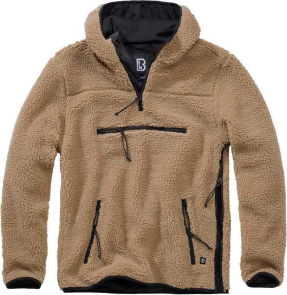 Brandit Hoody / Sweatshirt Teddyfleece Worker Pullover in Olive