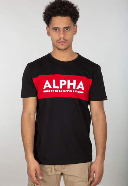 Alpha Industries T-Shirt Alpha Inlay T Black/Red