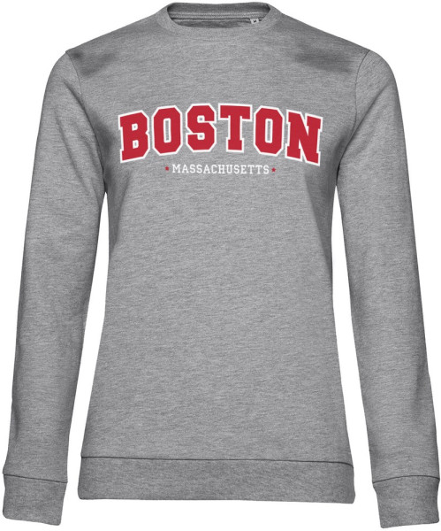Hybris Boston Massachusetts Girly Sweatshirt Damen Heather-Grey