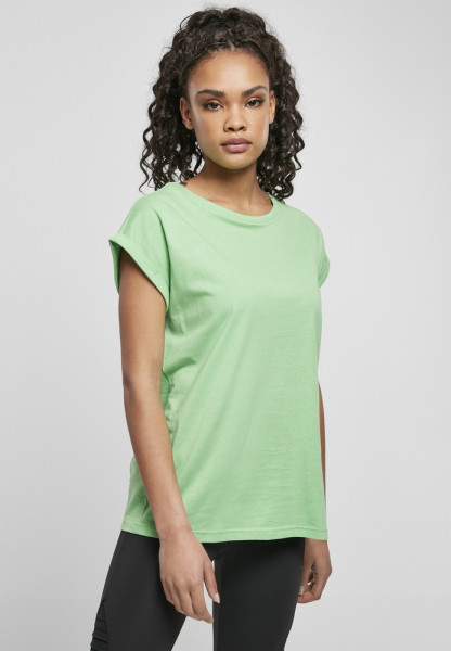 Urban Classics Damen T-Shirt Ladies Extended Shoulder Tee Ghostgreen