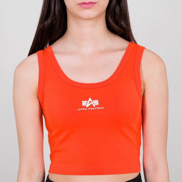 Alpha Industries Damen T-Shirt Basic Crop-Tank SL Women Atomic Red