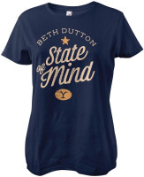 Yellowstone Beth Dutton State Of Mind Girly Tee Damen T-Shirt Navy Yellowstone Beth Dutton State Of Mind Girly Tee Damen T-Shirt Navy