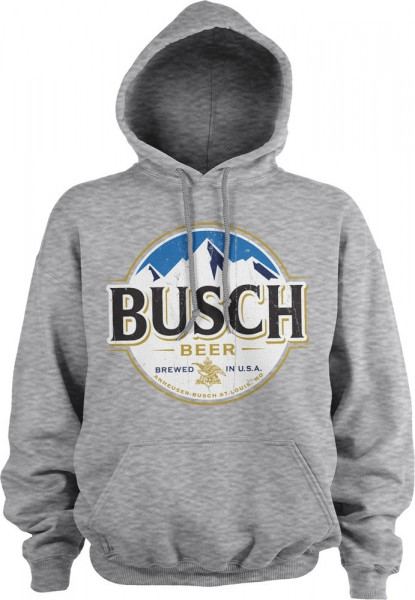 Busch Beer Vintage Label Hoodie Heather-Grey