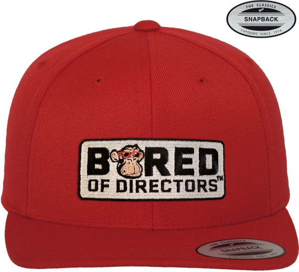Bored Of Directors Logo Premium Snapback Cap Red