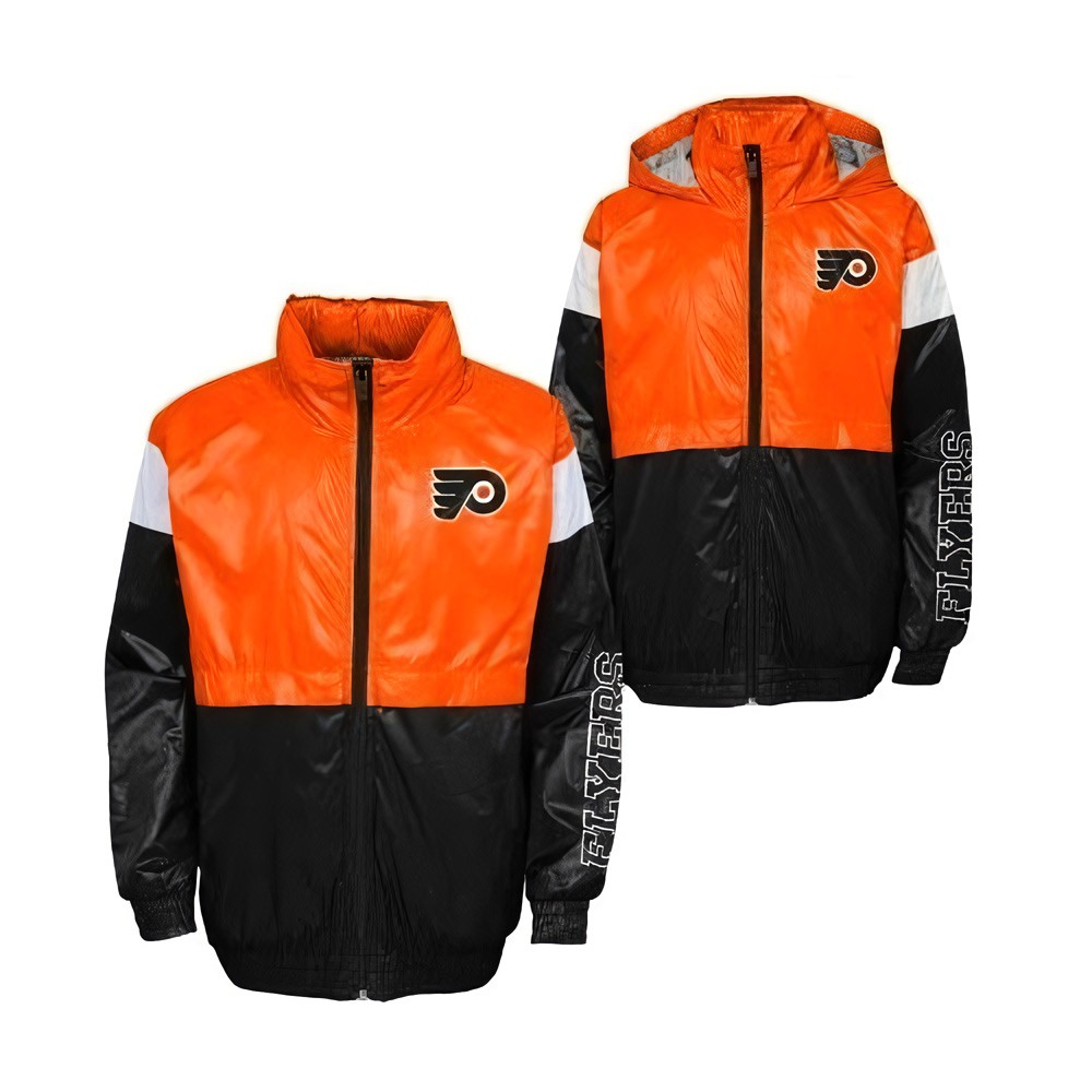 Outerstuff Jungen Sportartikel Kinder Jacke GOAL LINE STANCE FZ WINDBREAKE PHILADELPHIA FLYERS BL 15 - Herren / Unisex