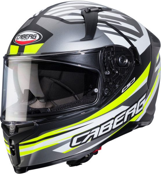 Caberg Motorrad Integralhelm Avalon X Kira Matt-Schwarz/Grau-Fluo-Gelb-Weiß