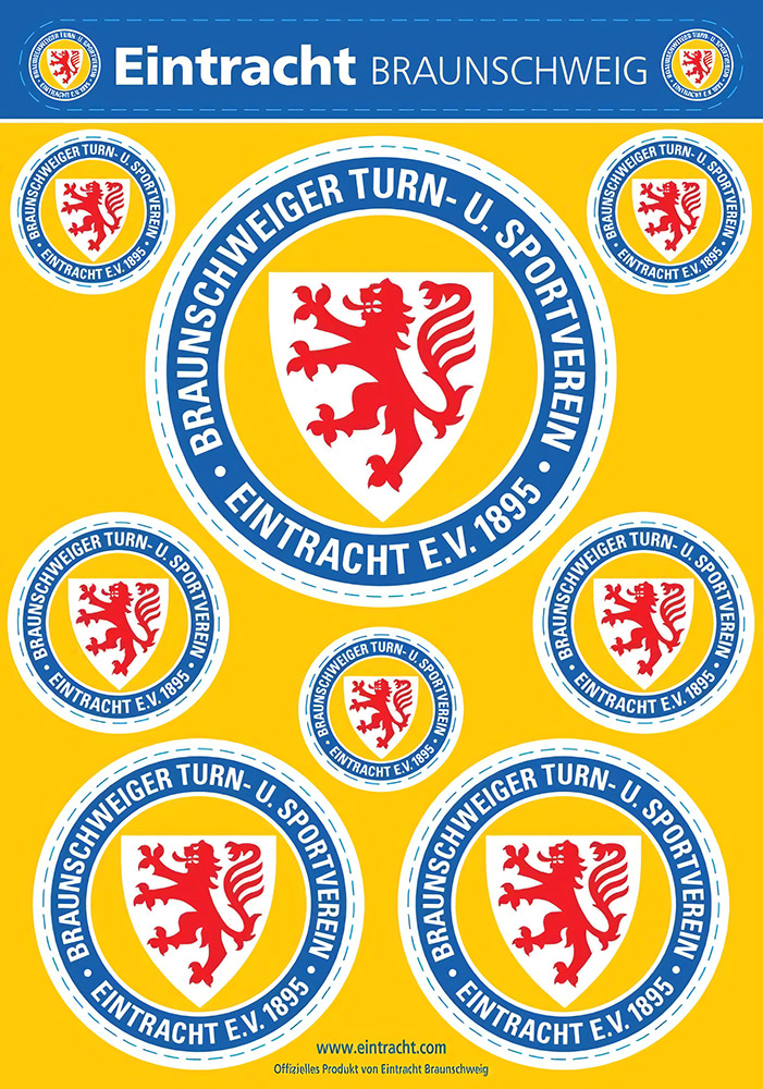 Eintracht Braunschweig A5 Aufkleber Set - Logo - Herren / Unisex