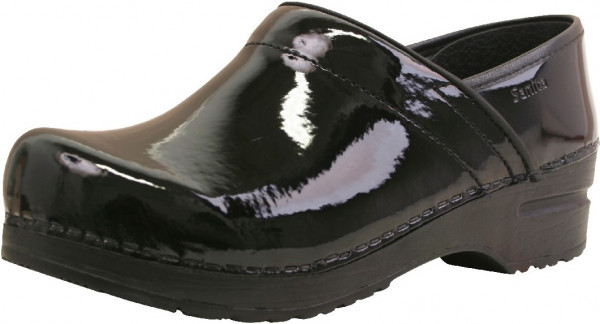 Sanita Clogs Damen Sandalen Original-Prof. Patent Black