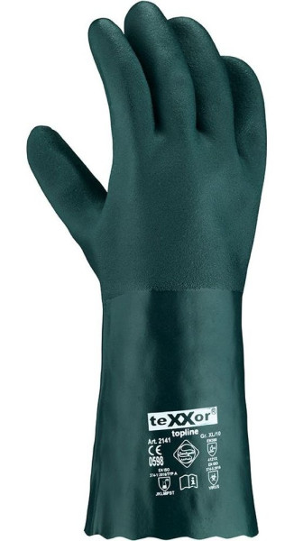 teXXor Topline Chemikalienschutz-Handschuhe Pvc Grün (12 Paar) 2141
