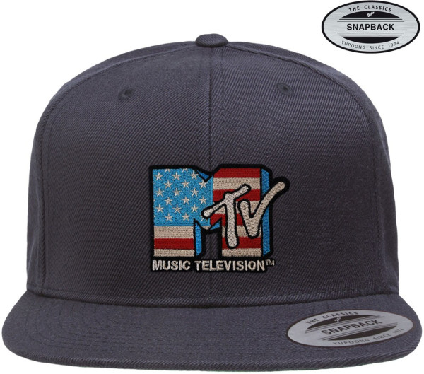 MTV American Flag Premium Snapback Cap Navy