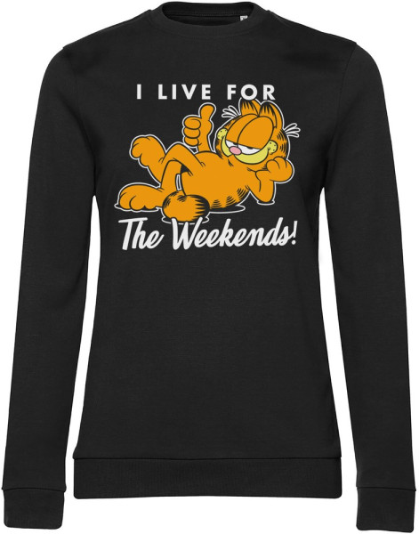 Garfield Live For The Weekend Girly Sweatshirt Damen Black