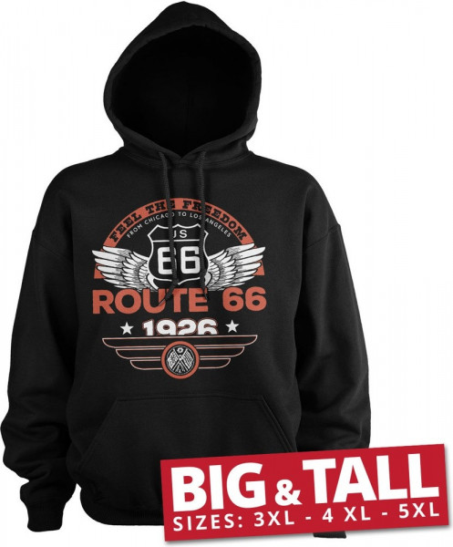 Route 66 Feel The Freedom Big u0026 Tall Hoodie Black | Hoodies / Sweatshirts |  Car / Moto / Tuning | Fan Merchandise | kustom-kult.de