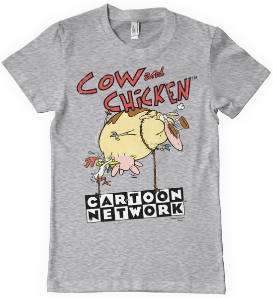 Cow And Chicken Balloon T-Shirt Heathergrey