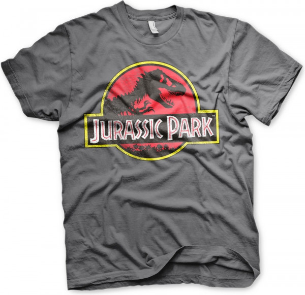 Jurassic Park Distressed Logo T-Shirt Dark-Grey