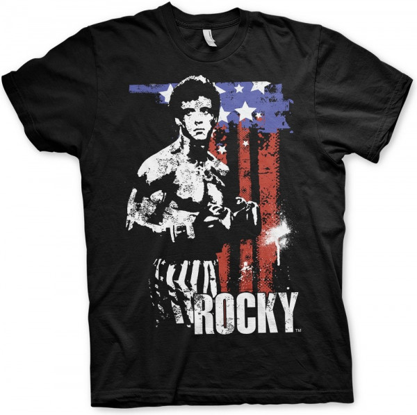 Rocky American Flag T-Shirt Black