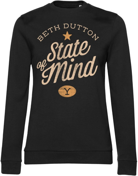 Yellowstone Beth Dutton State Of Mind Girly Damen Sweatshirt Black