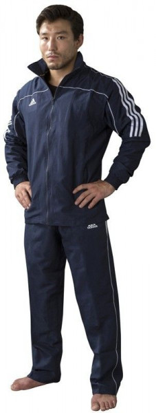 adidas Team Track Trainingsjacke Blau/Weiß