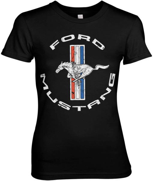 Ford Mustang Girly Tee Damen T-Shirt Black