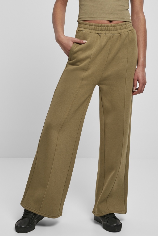 Urban Classics Damen Trainingshose Ladies Straight Pin Tuck Sweat Pants Tiniolive - Damen