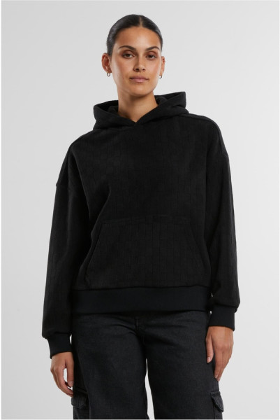 Urban Classics Damen Ladies Jacquard Velvet Oversized Hoodie TB7120